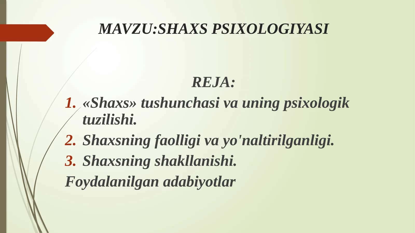 Shaxs Psixologiyasi