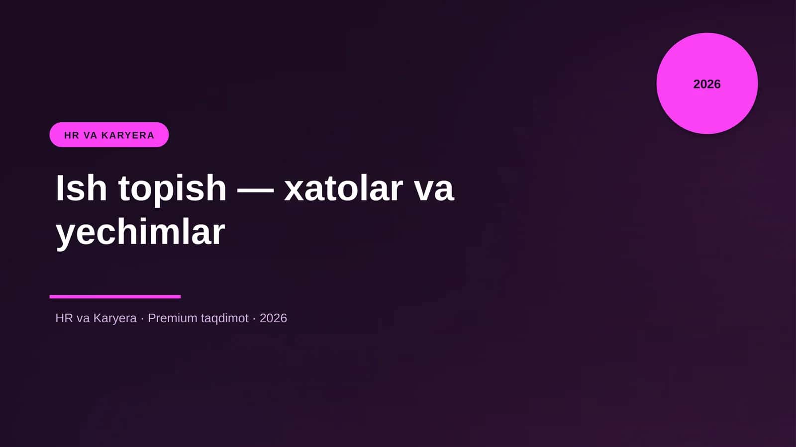 Ish topish — xatolar va yechimlar