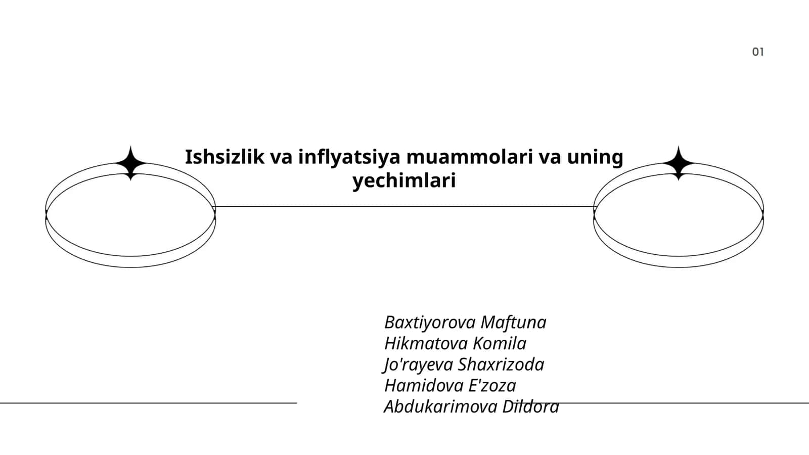 Ishsizlik va inflyatsiya muammolari va uning yechimlari