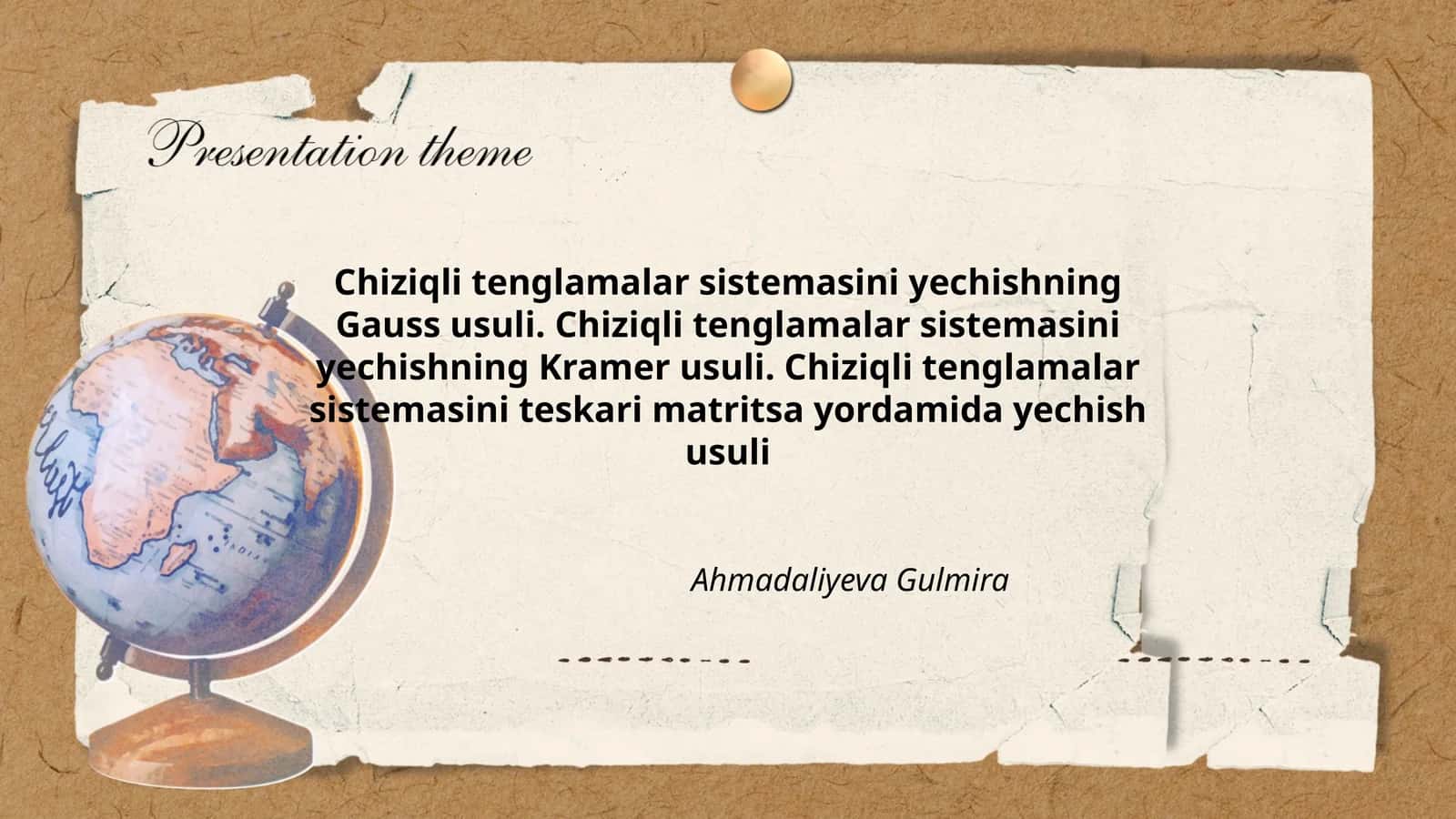 Chiziqli tenglamalar sistemlarini yechish usullari