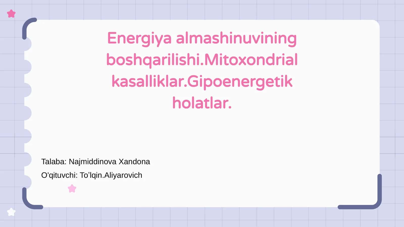 Energiya almashinuvining boshqarilishi