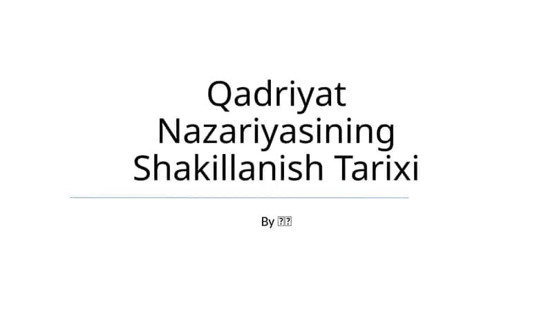 Qadriyat Nazariyasining Shakillanish Tarixi