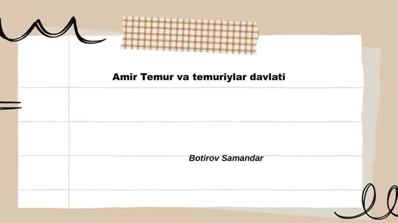 Amir Temur va temuriylar davlati