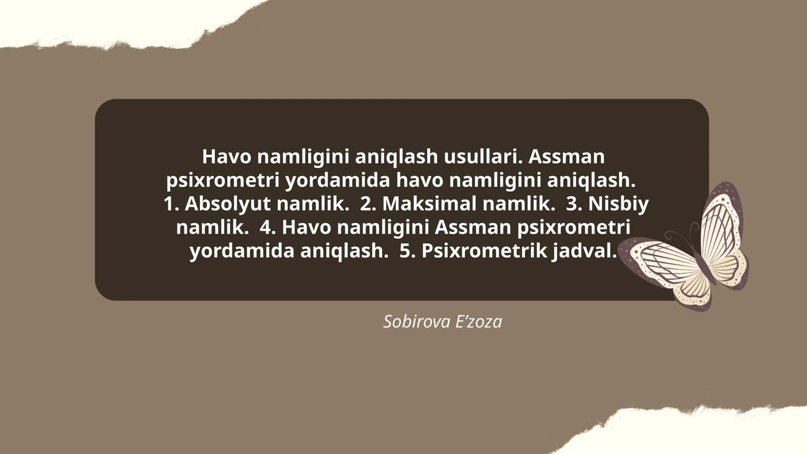 Havo namligini aniqlash usullari