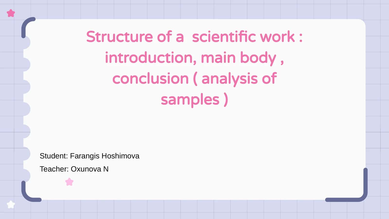 Structure of a scientific work