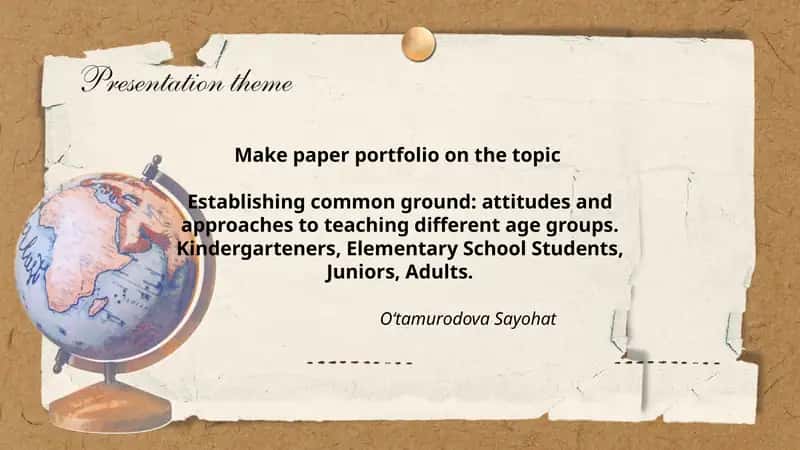 Establishing common ground: attitudes and approaches to teaching different age groups