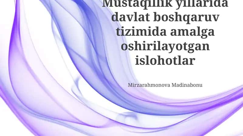Atrof-muhitni boshqarish islohotlari