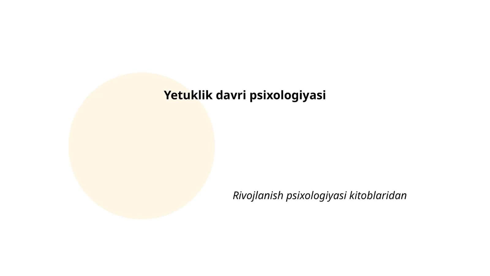 Yetuklik davri psixologiyasi
