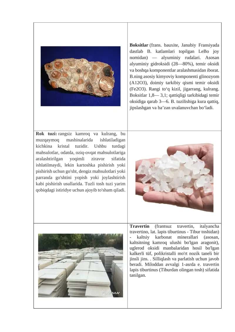 mineral jinslar