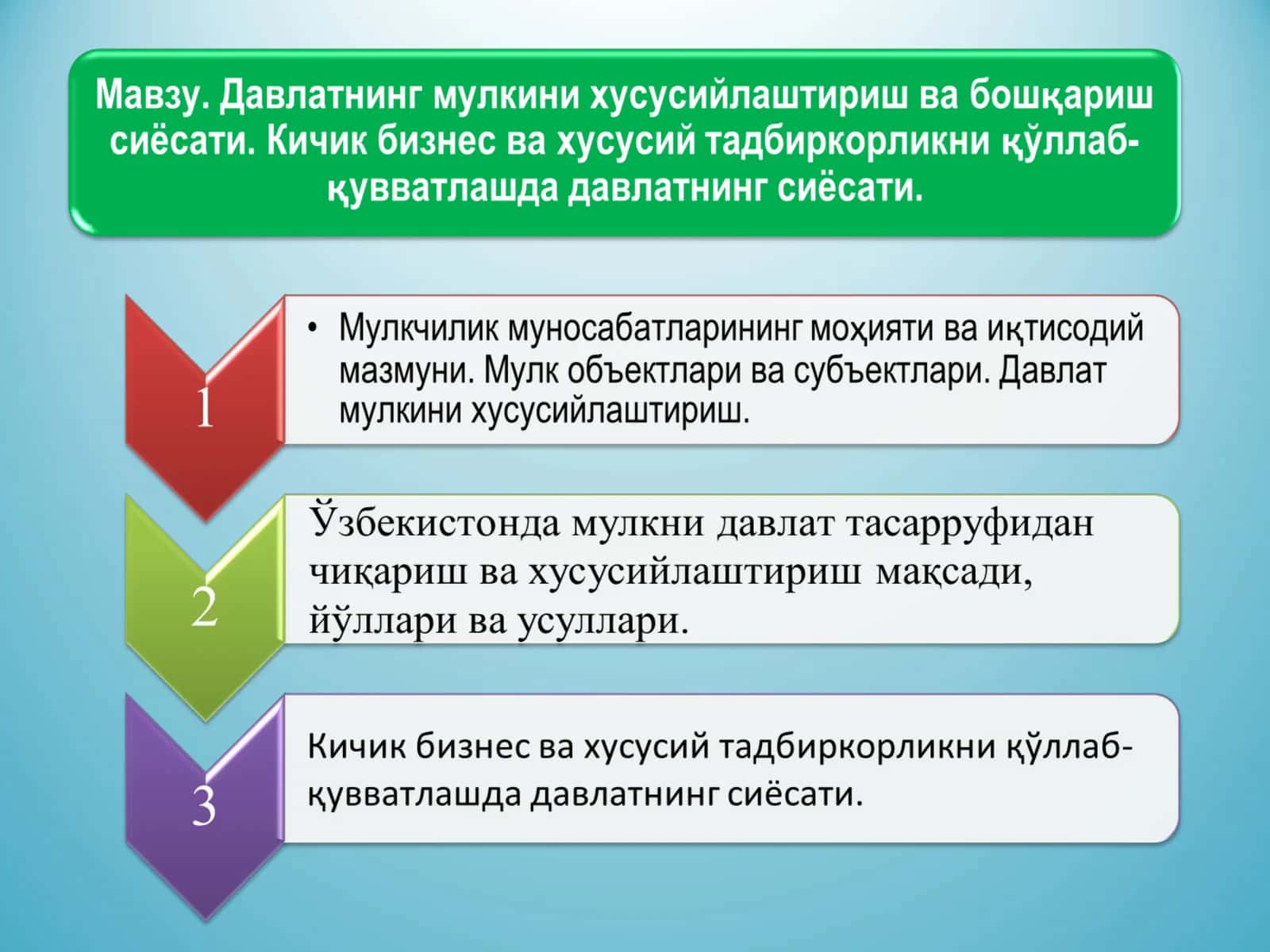 Давлат мулкини самарали бошқариш