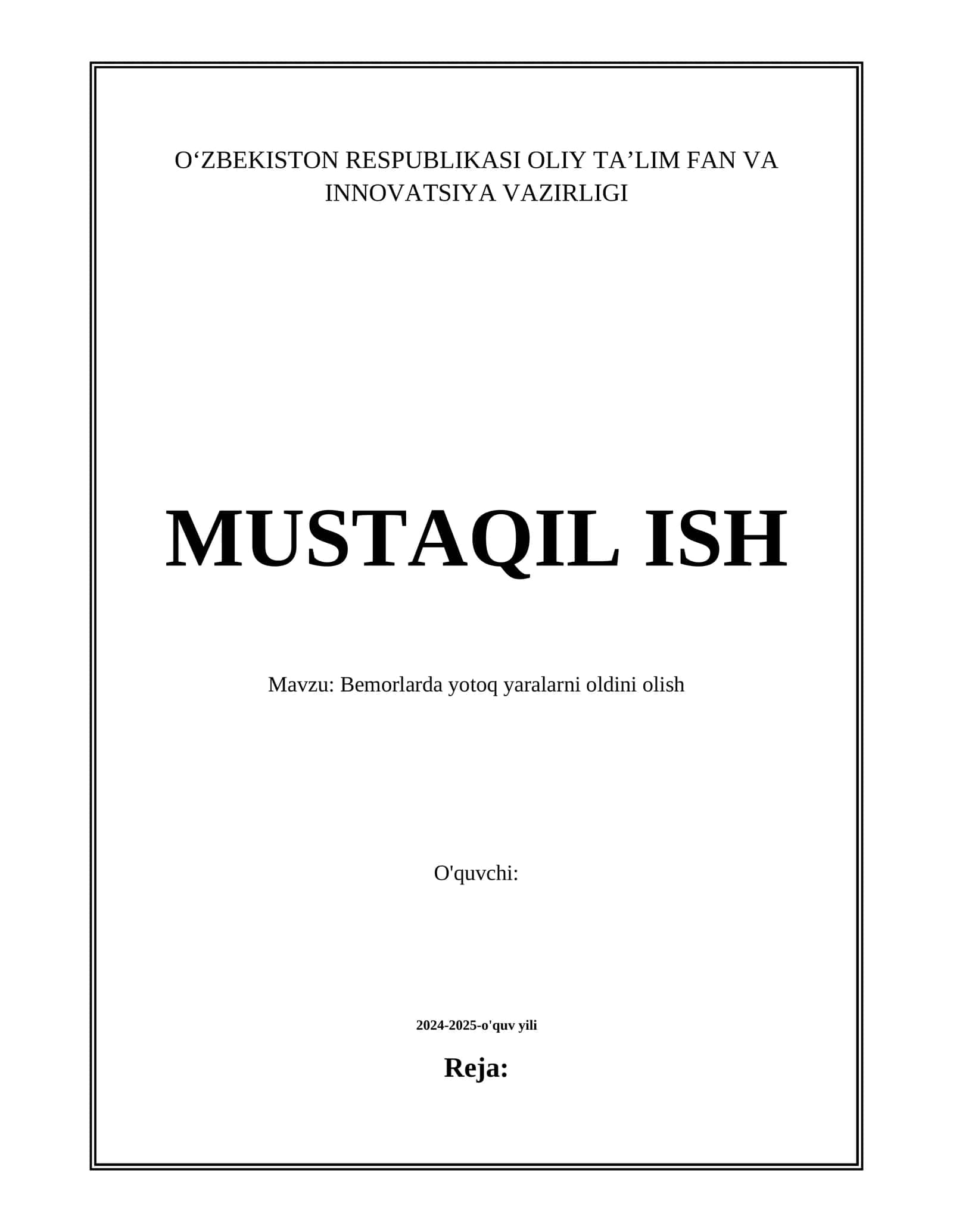 Bemorlarda yotoq yaralarni oldini olish
