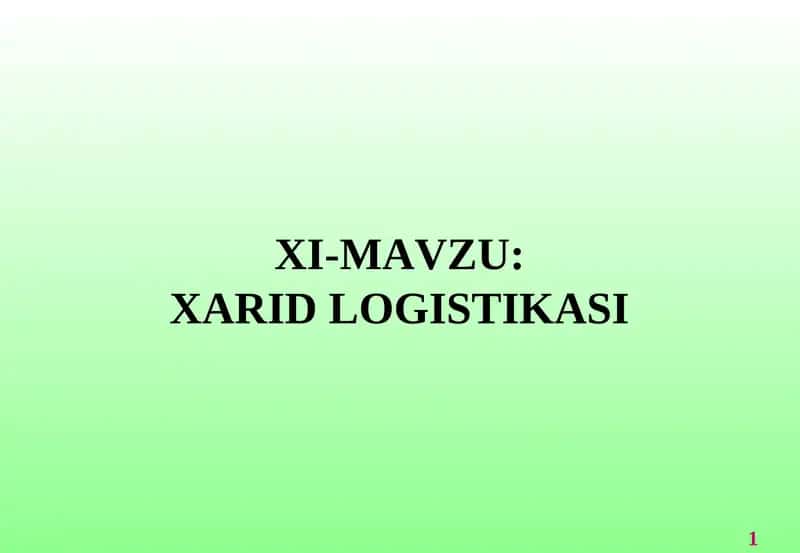 Xarid logistikasi