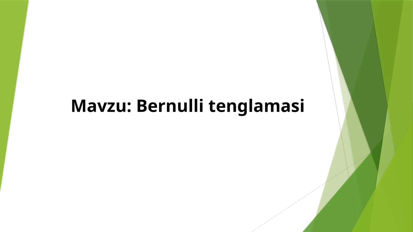 Bernullitenglamasi