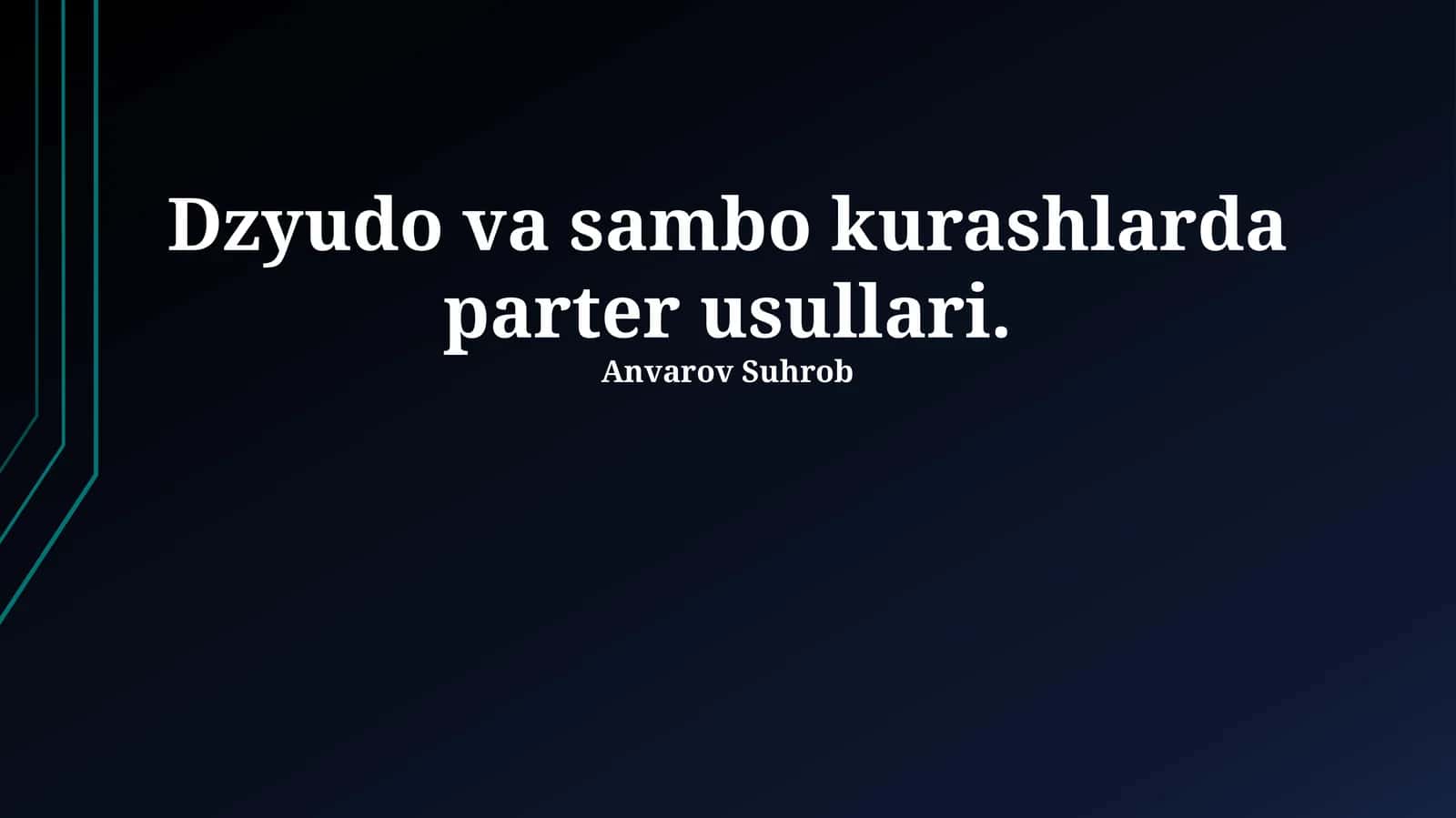 Dzyudo va sambo kurashlarda parter usullari