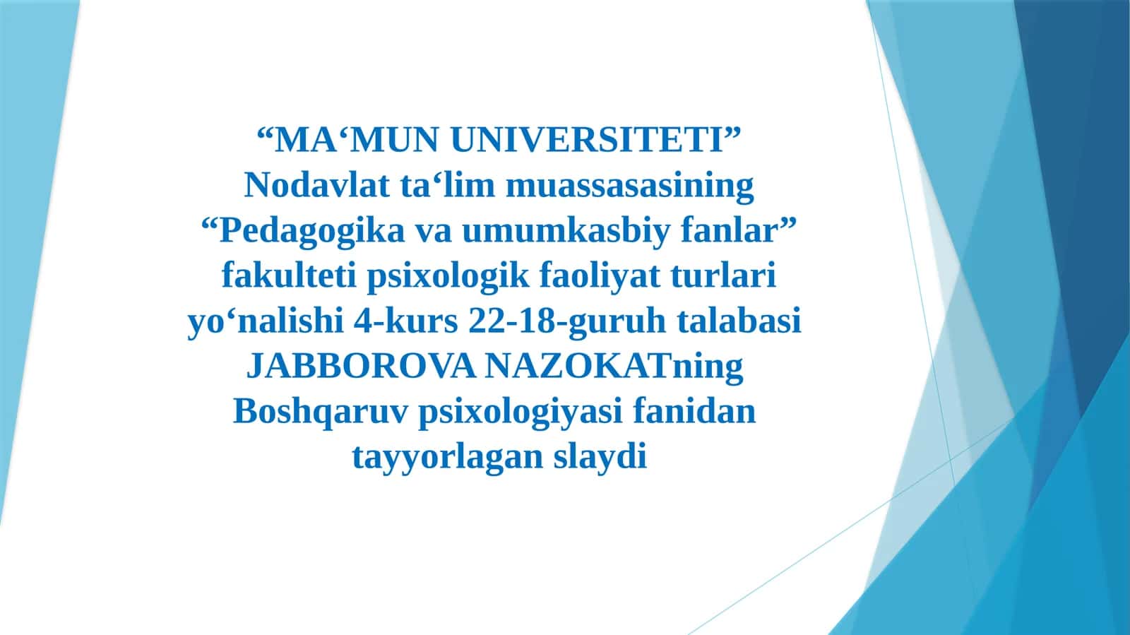 Muzokaralar olib borishning psixologik jihatlari