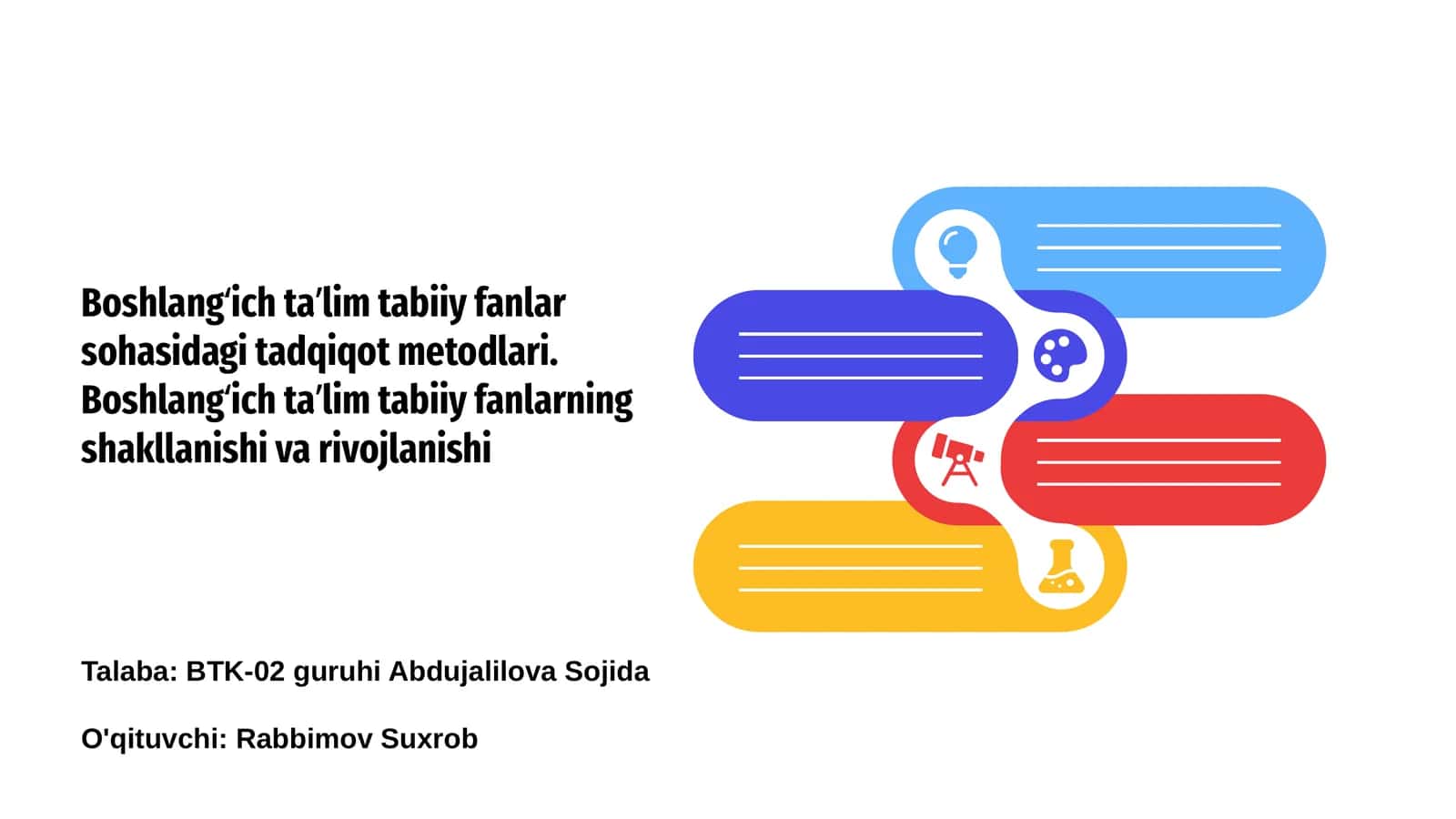 Boshlangʻich taʼlim tabiiy fanlarga kirish