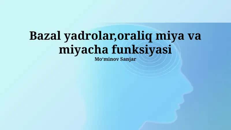 Bazal Gangliyalar va miyacha funktsiyasi