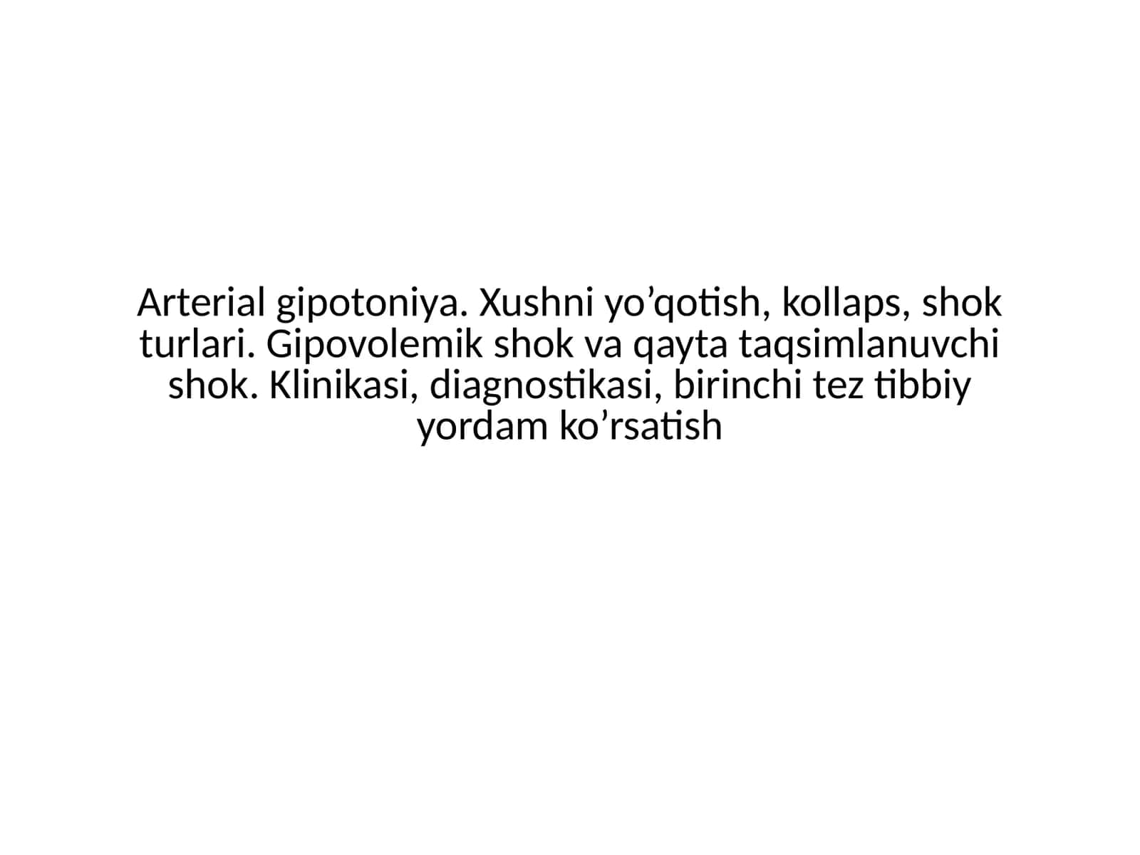 Arterial gipotoniya