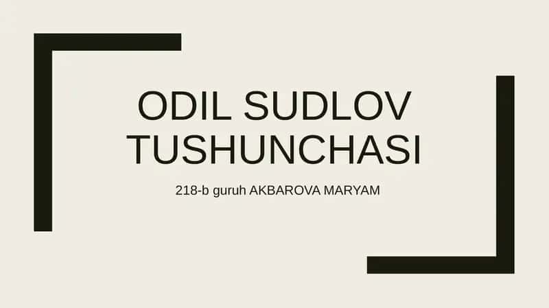 Odil sudlov tushunchasi