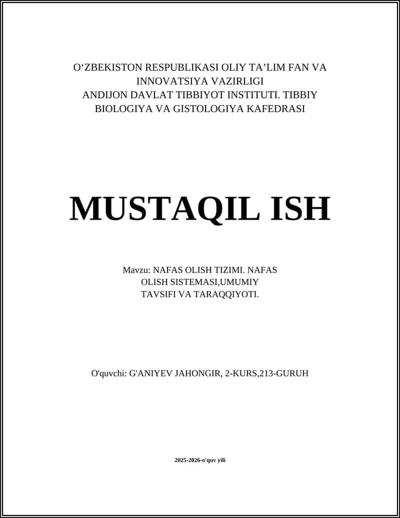 NAFAS OLISH TIZIMI