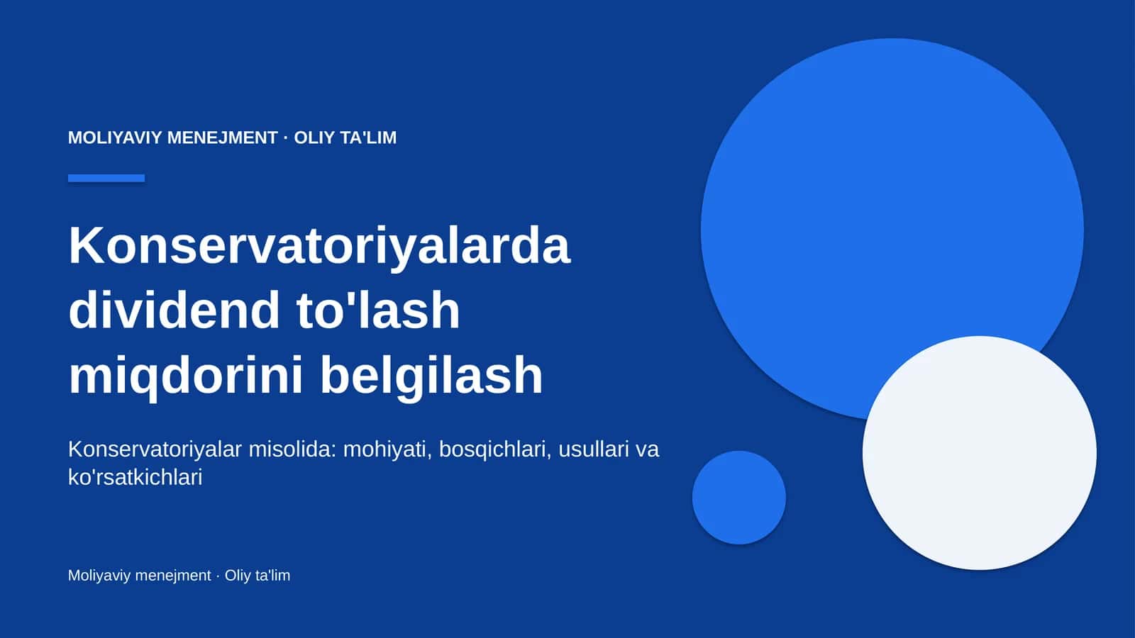 Konservatoriyalarda dividend to'lash miqdorini belgilash