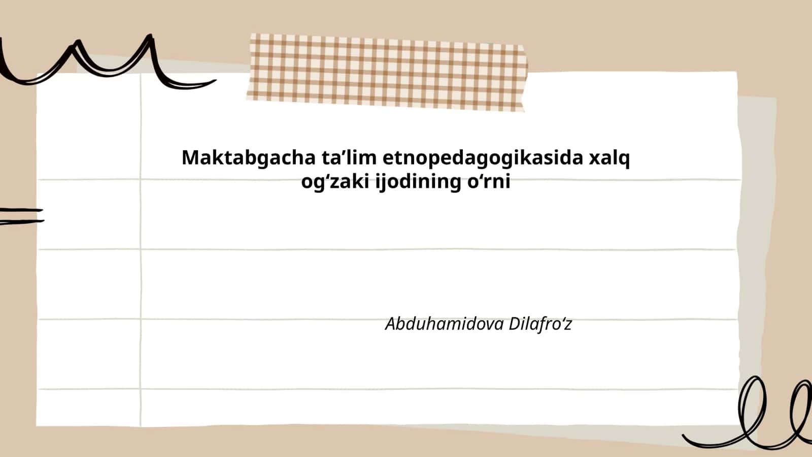 Maktabgacha ta’lim etnopedagogikasida xalq og‘zaki ijodining o‘rni