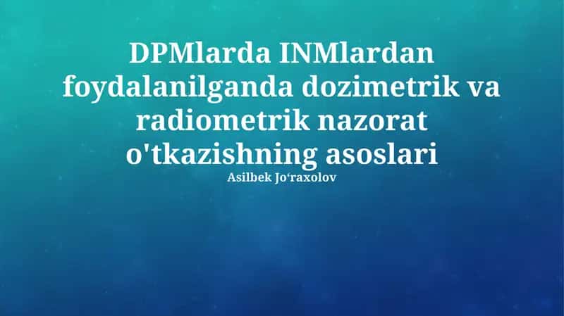 Dozimetrik va radiometrik monitoring