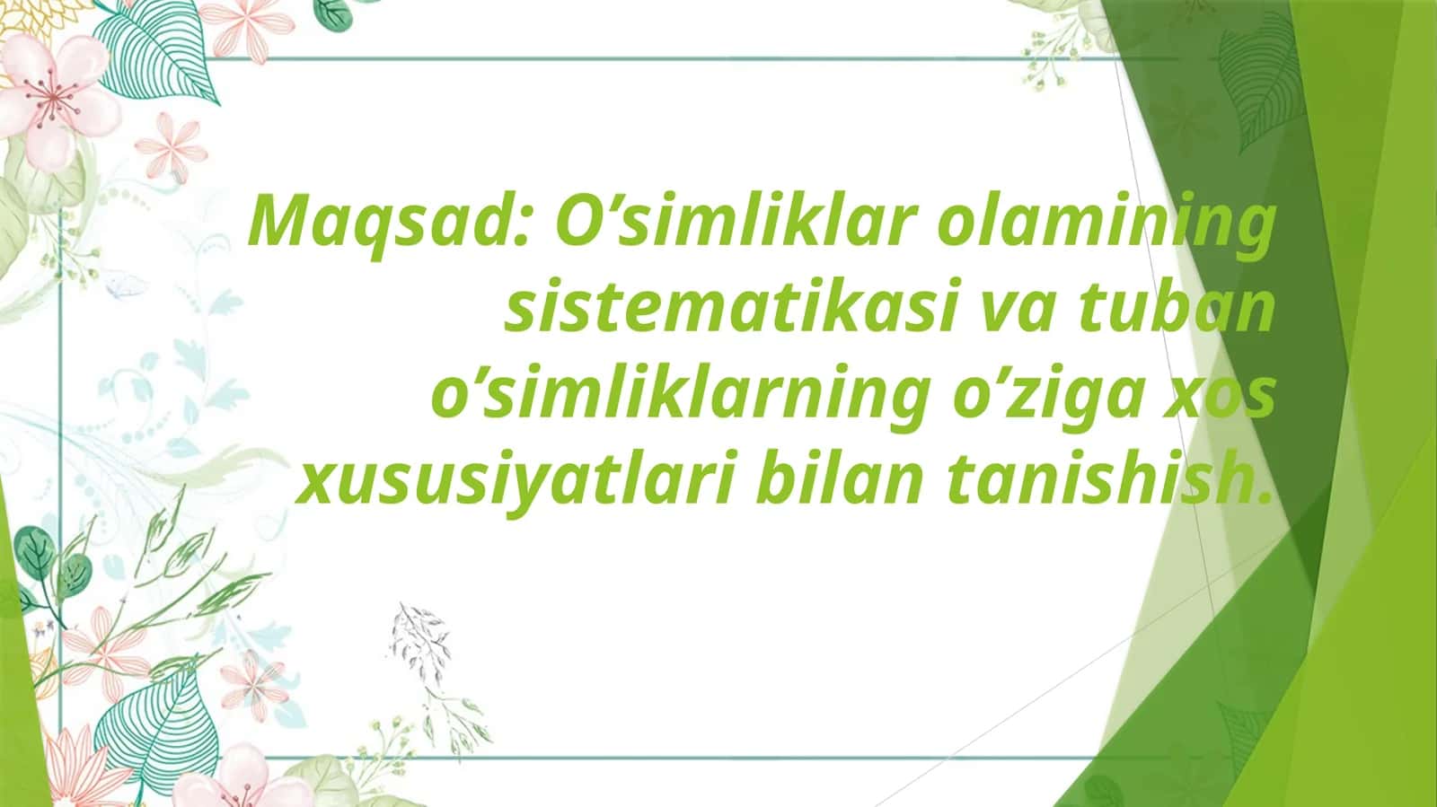 O’simliklar oliy tanasi va fiziologiyasi