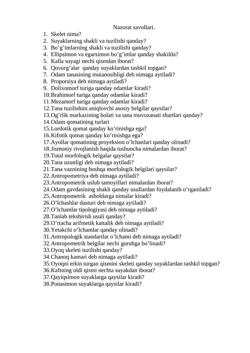Antropometriya va antropologiya