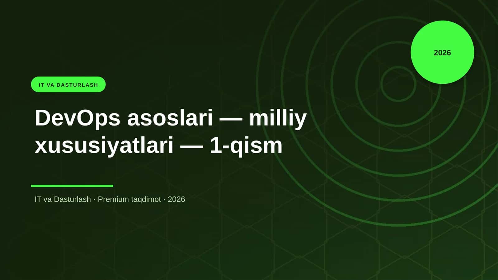 DevOps asoslari — milliy xususiyatlari — 1-qism