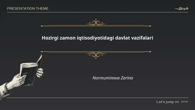 Hozirgi zamon iqtisodiyotidagi davlat vazifalari