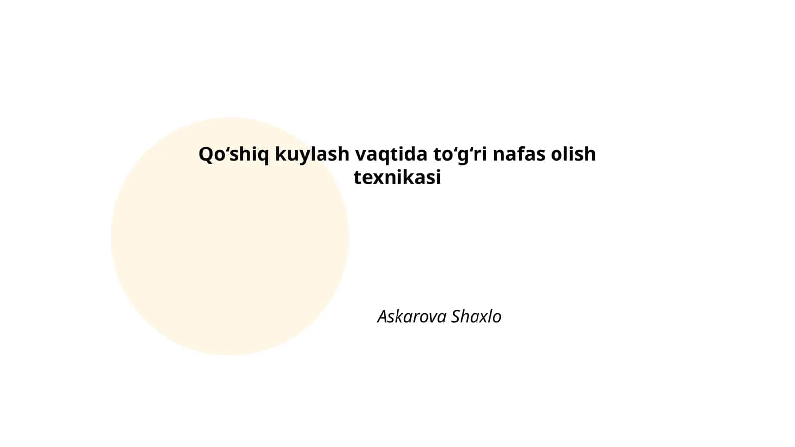 Diafragma orqali nafas olish texnikasi