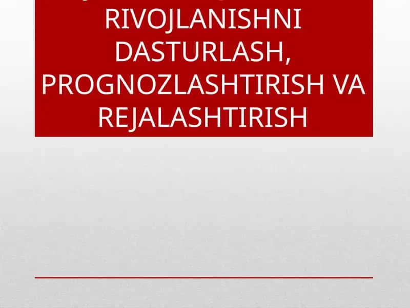 Iqtisodiy Prognozlash Usullari