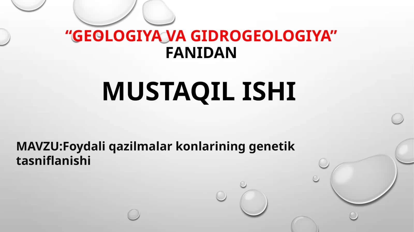 Foydali qazilmalar konlarining genetik tasniflanishi