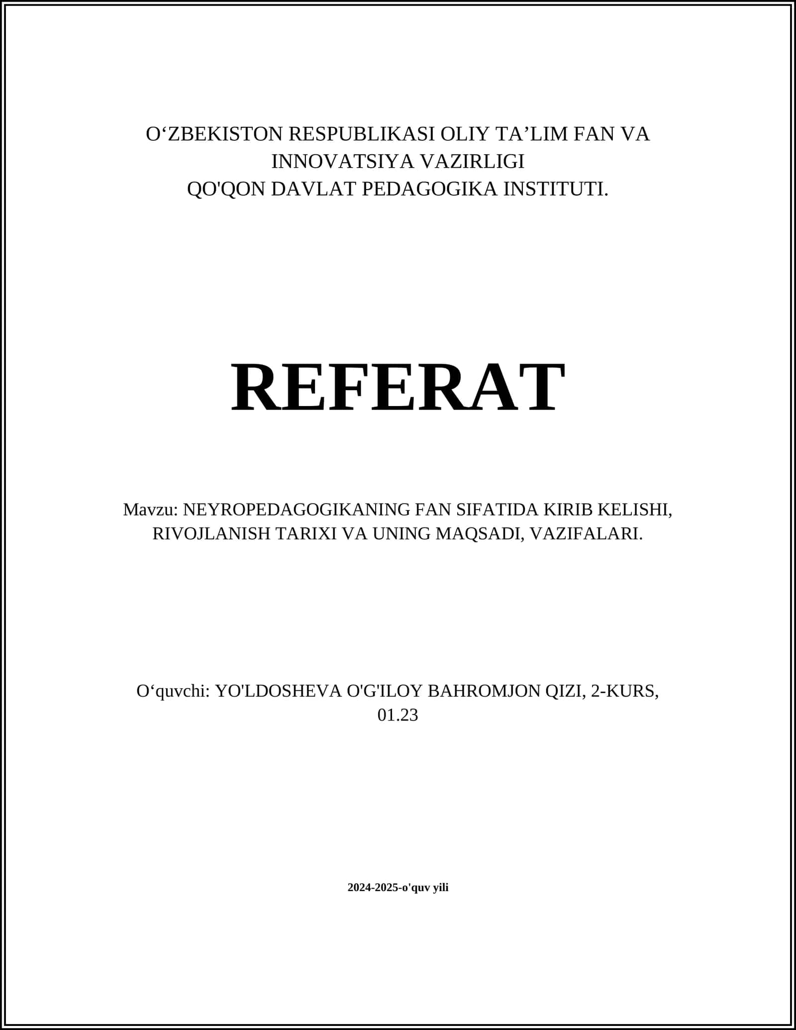 Neyropedagogika fanining rivojlanishi