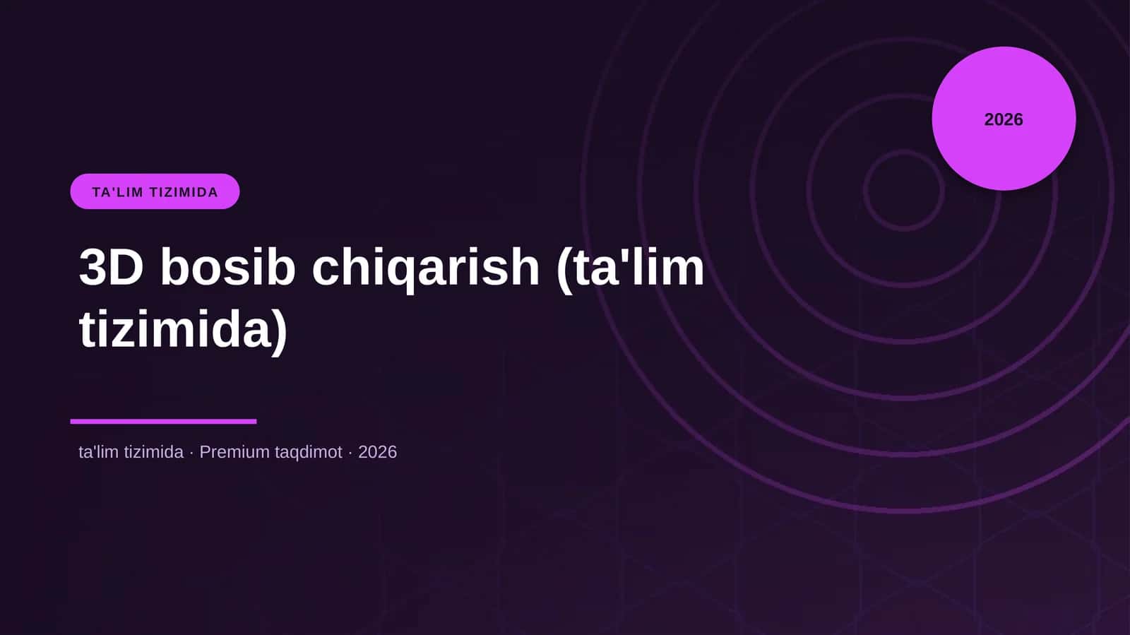 3D bosib chiqarish (ta'lim tizimida)