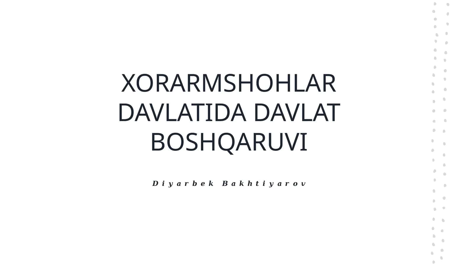 Xorazmshohlar davlatida davlat boshqaruv