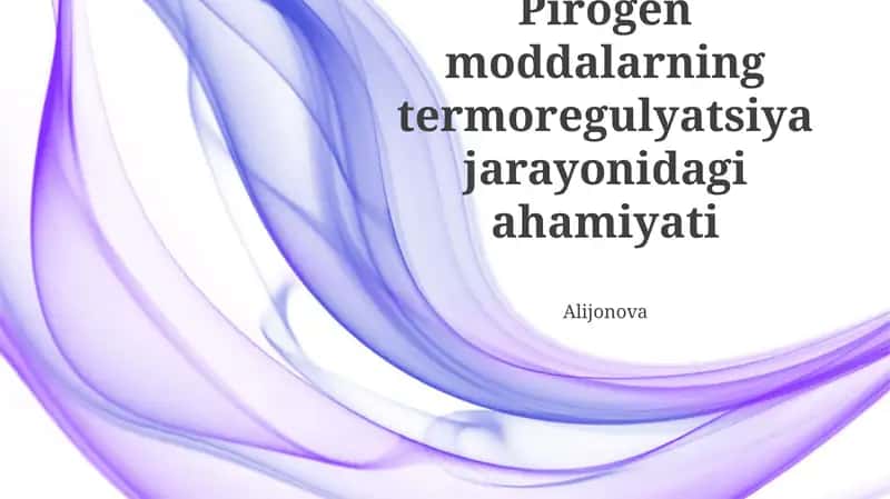 Pirogen moddalarning termoregulyatsiya jarayonidagi ahamiyati
