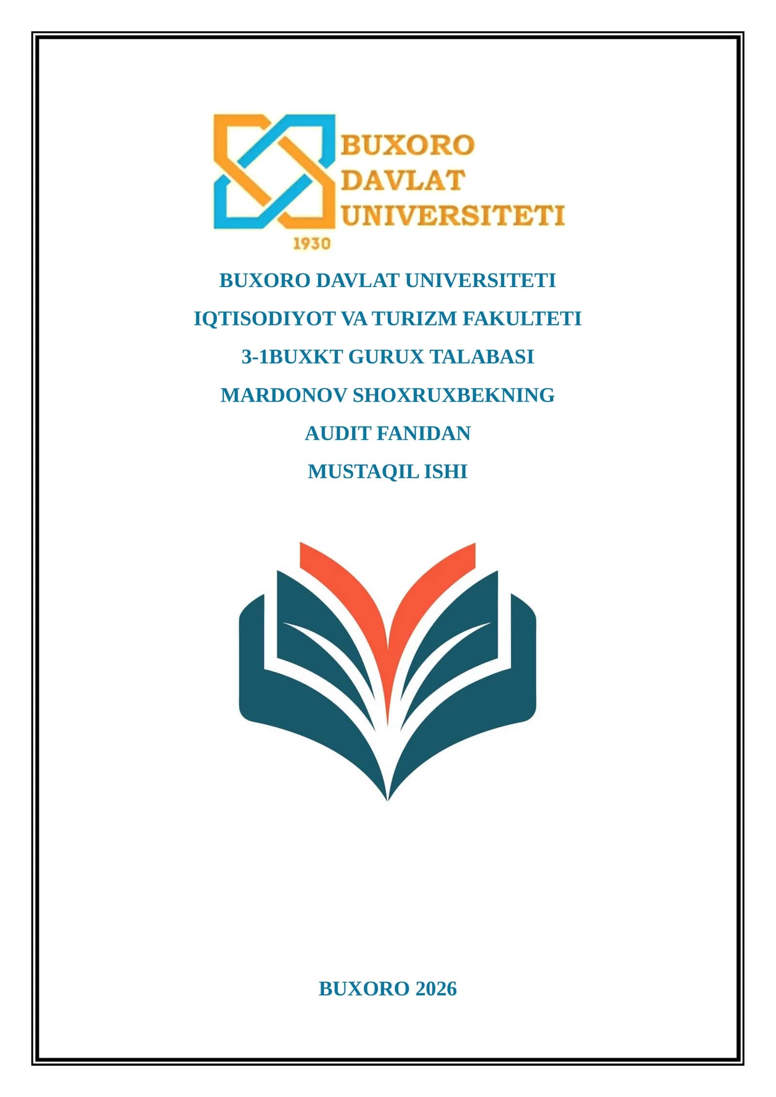 AUDITORLIK FAOLIYATINING HUQUQIY ASOSLARI