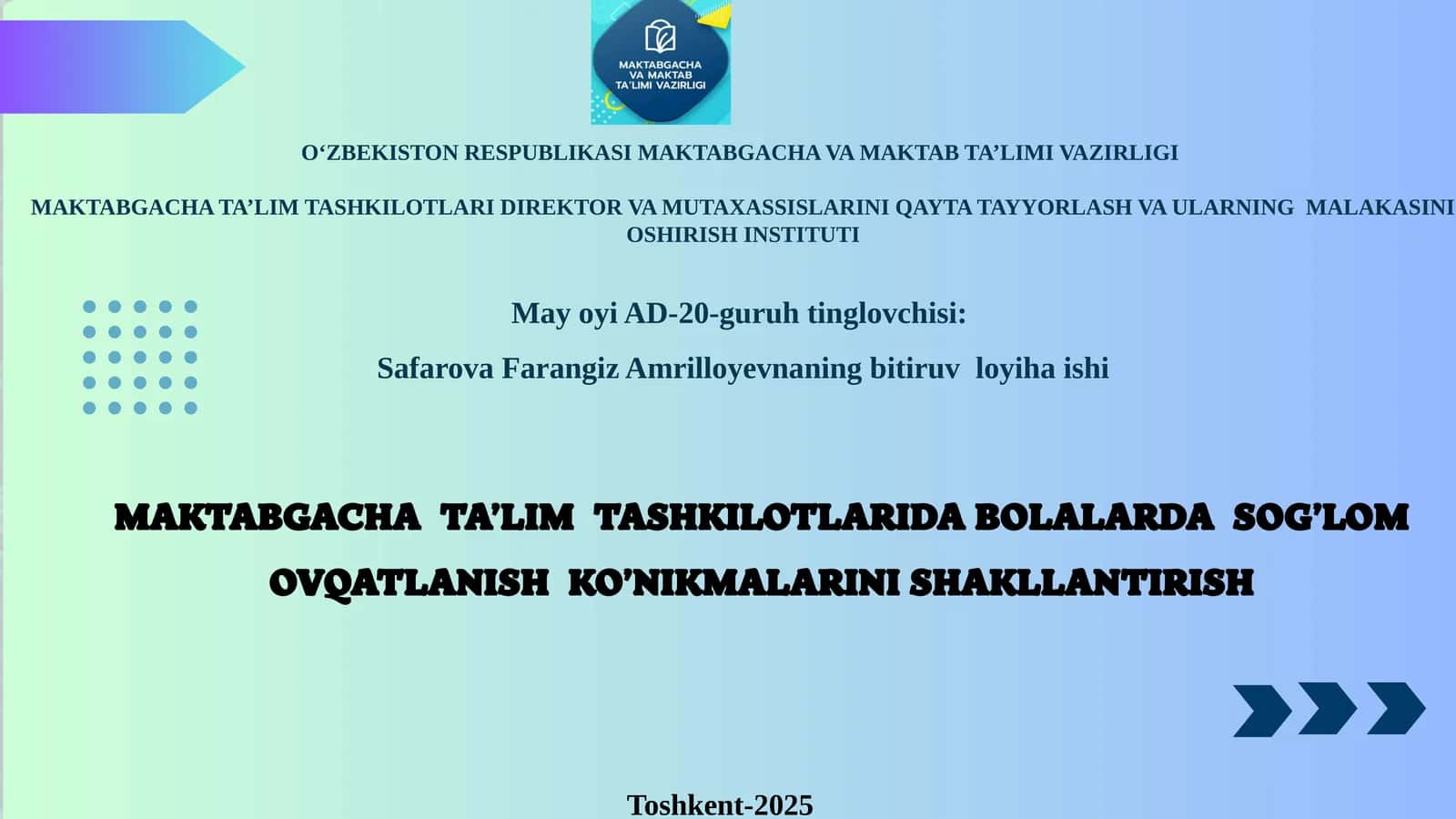 Bolalarda imunitet tizimi mustahkamlash, o'sish va rivojlanish jarayonlarini normallashtirish, yuzag