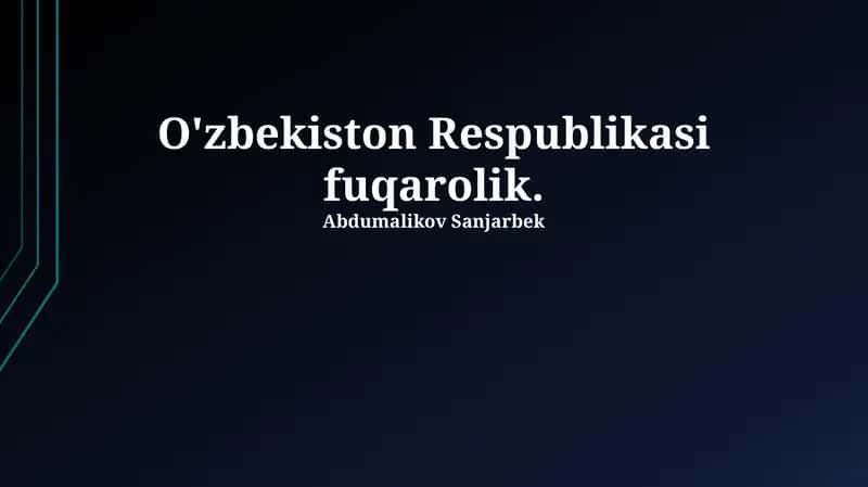 O'zbekiston Respublikasi Fuqaroligi