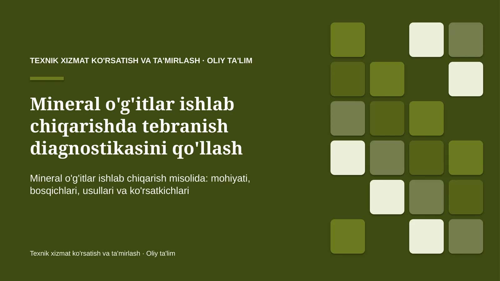 mineral o'g'itlar ishlab chiqarishda tebranish diagnostikasini qo'llash 8959