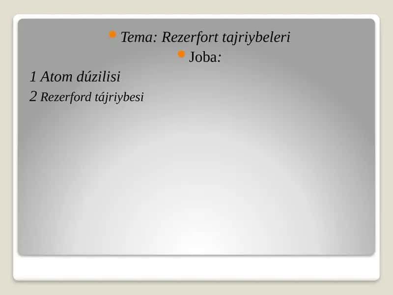 Rezerfort tajriybeleri