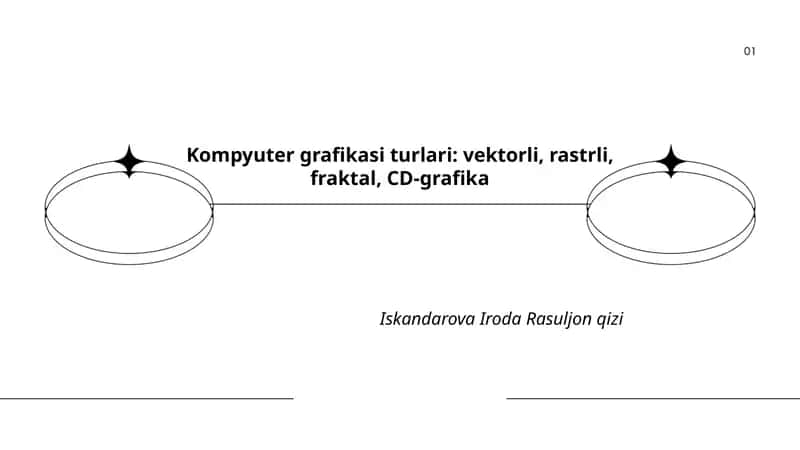 Kompyuter grafikasi turlari: vektorli, rastrli, fraktal, CD-grafika