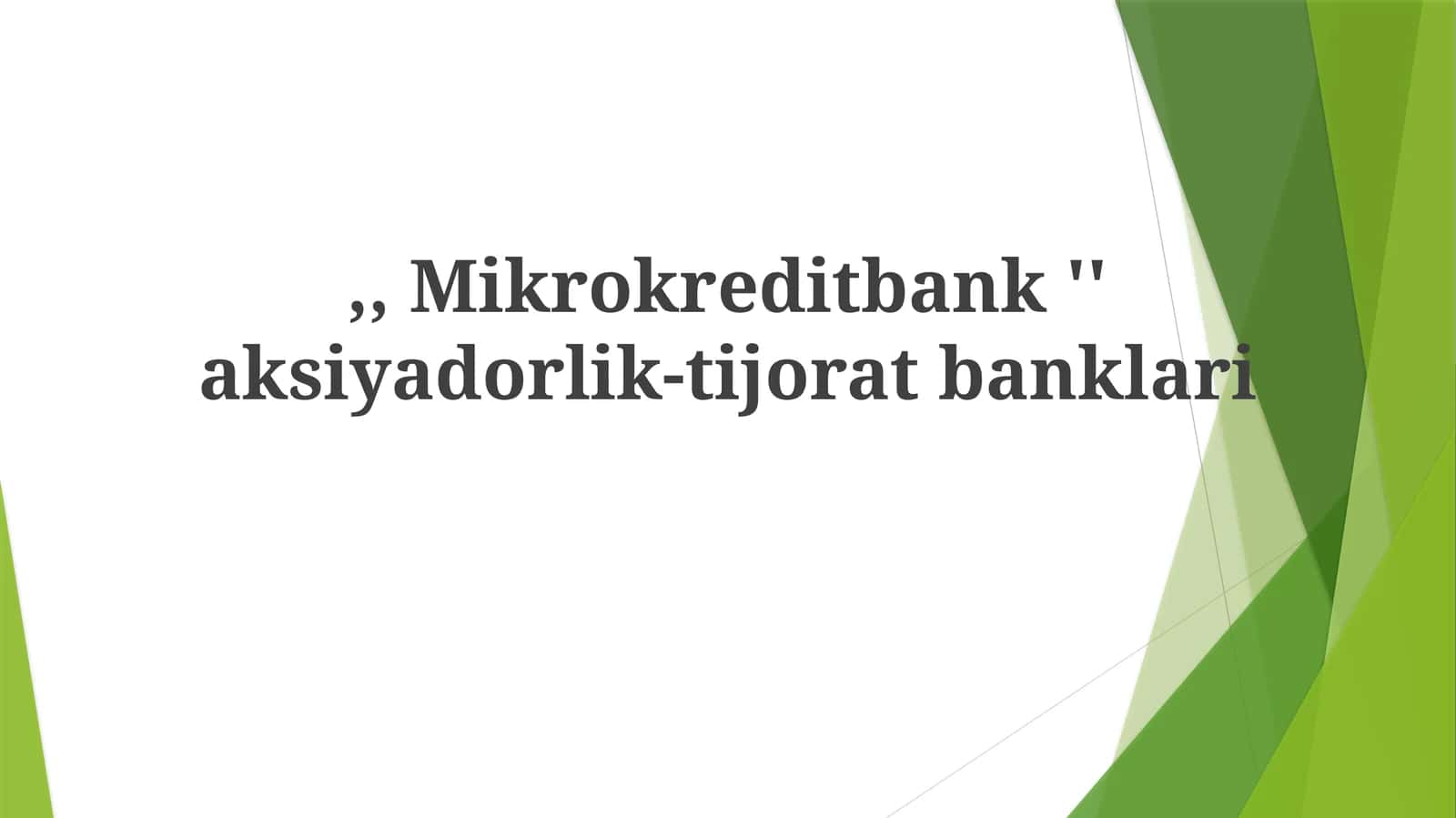 Mikrokredit Bank Model: Tuzilishi va Faoliyati