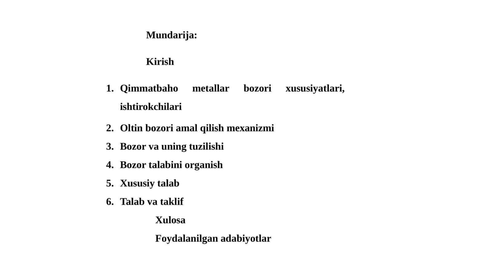 Qimmatbahometallar bozori xususiyatlari va vazifalari