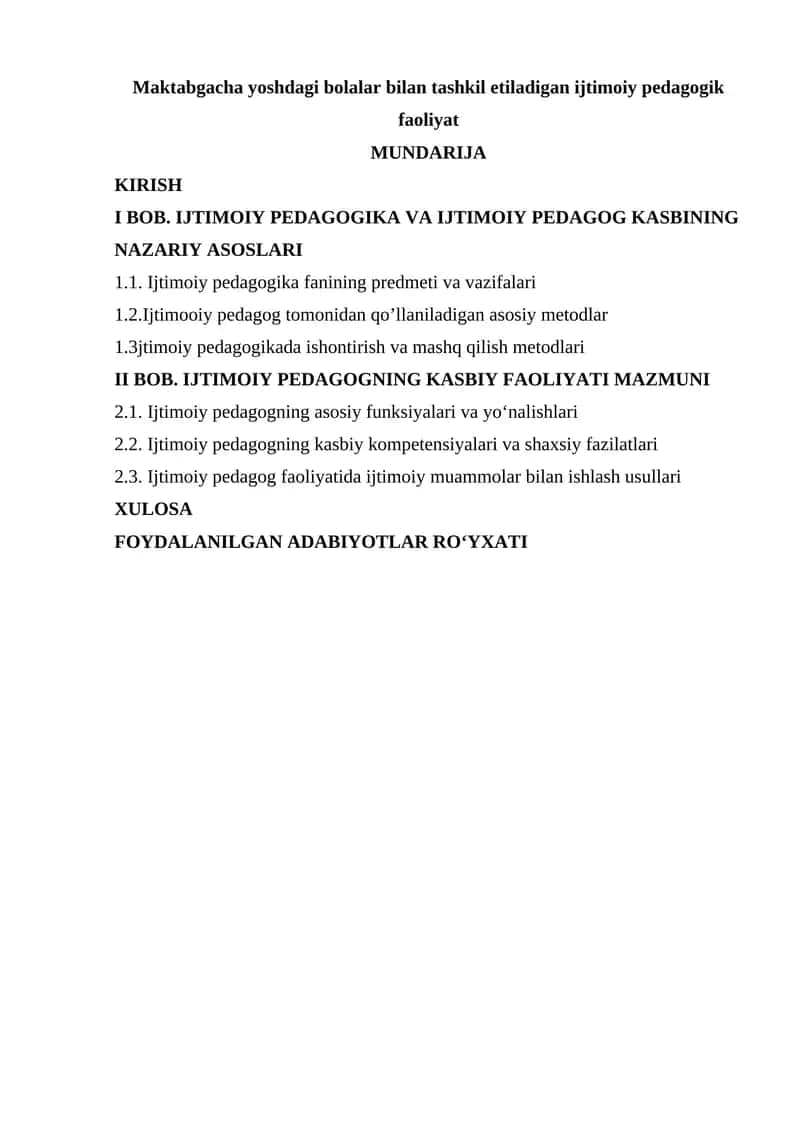 Ijtimoiy pedagogik faoliyat