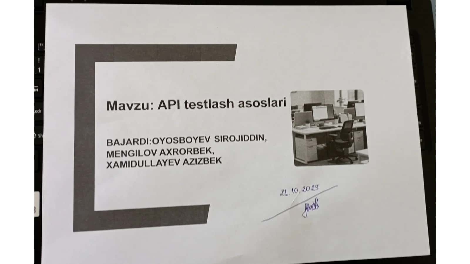 API testlash asoslari