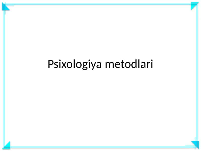 Psixologiya metodlari