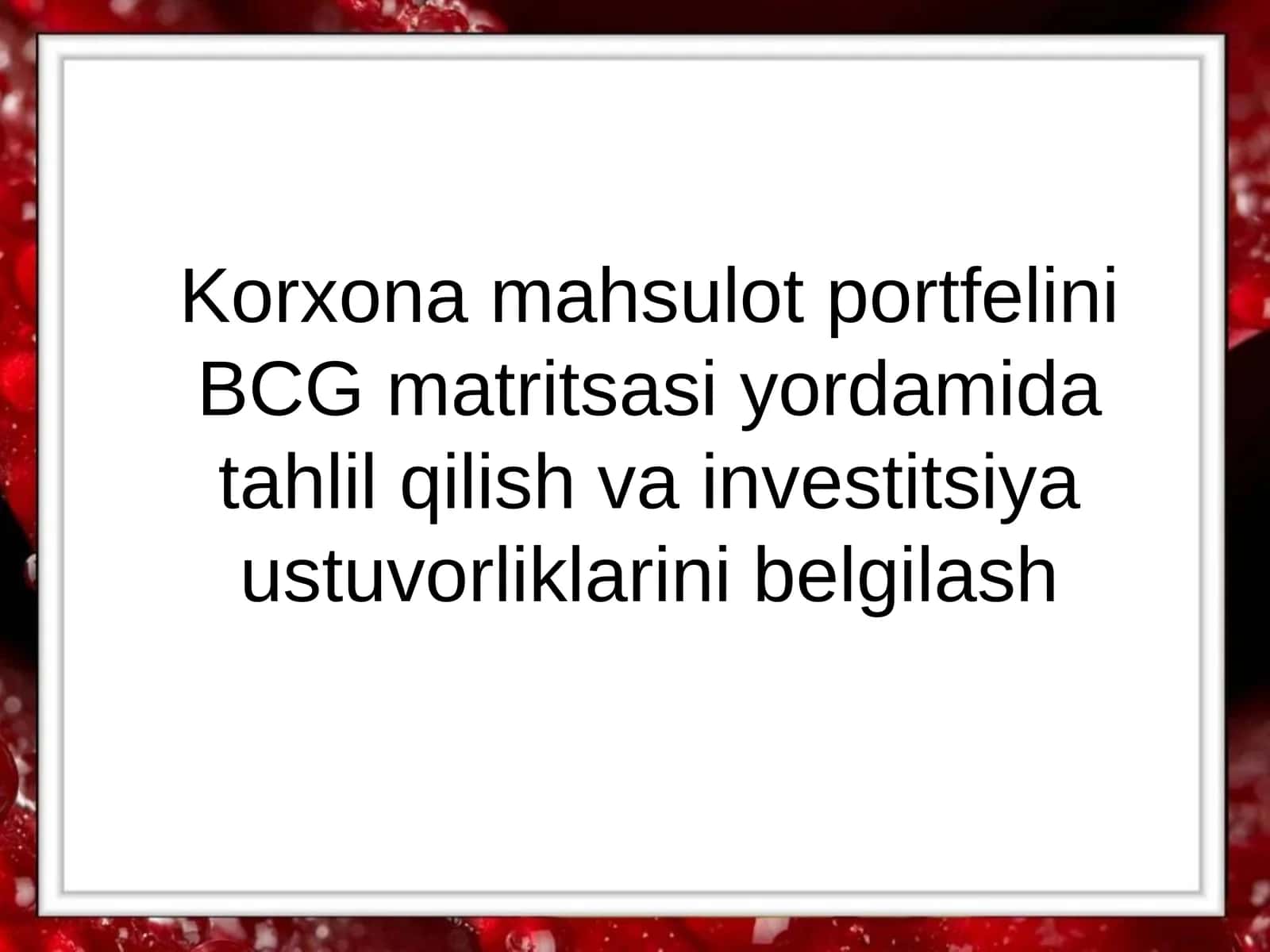 Sifat ko‘rsatkichlari kattaligini aniqlash usullari
